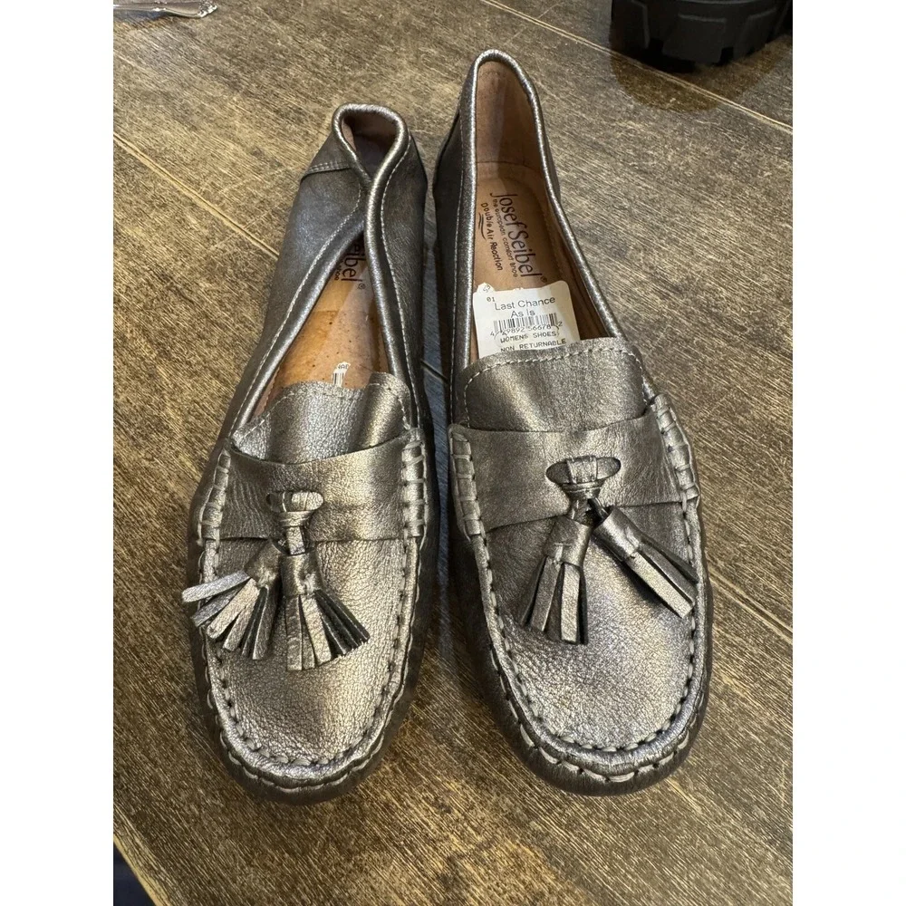 JOSEF SEIBEL ELINA‎ 01 Leather Loafers Wmen Metallic Gold Size 37/6.5